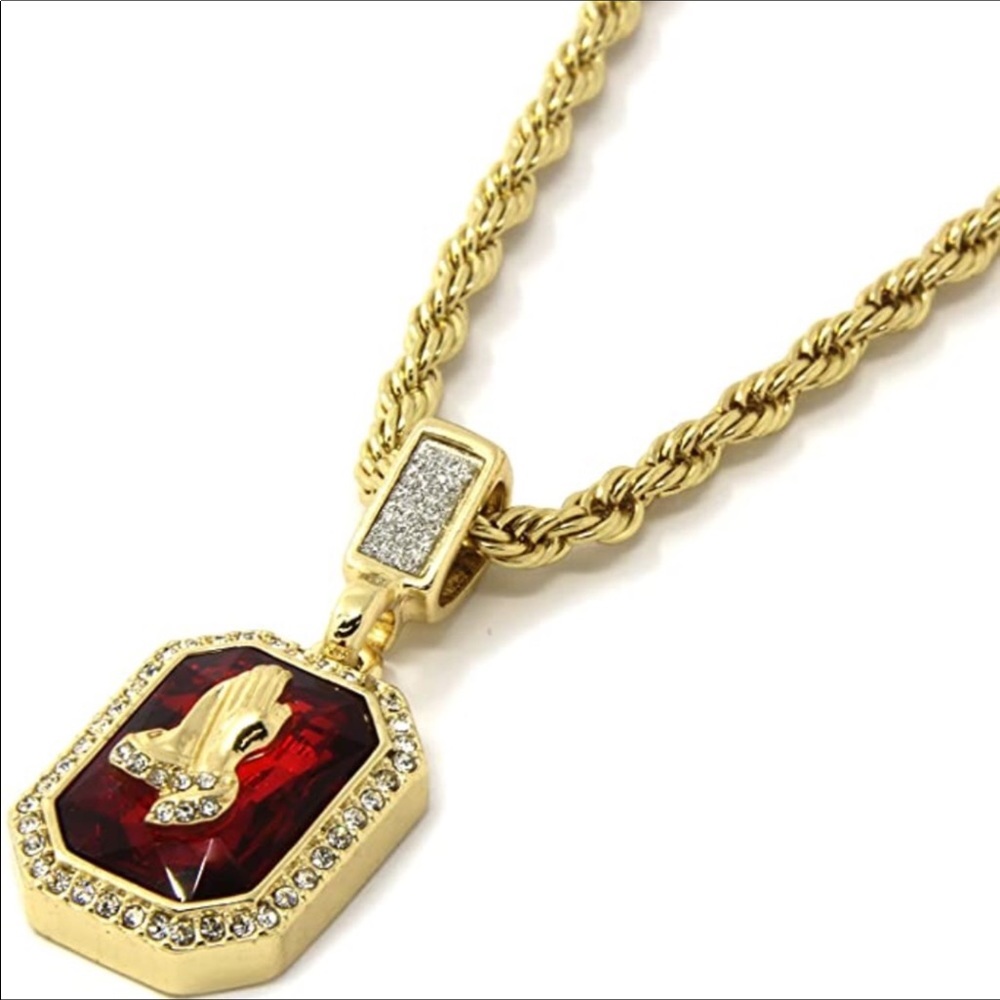 Gold Angel, P Ruby Bundle Set 24" & 30" Rope Chain - Picture 5 of 5